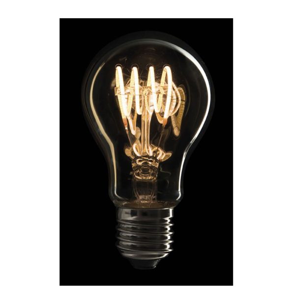 SHOWGEAR - Bombilla de Filamento Led A60 E27  Regulable con Cubierta de Cristal Dorado  4w